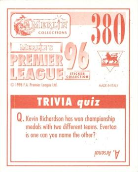 1995-96 Merlin's Premier League 96 #380 Andy Hinchcliffe Back