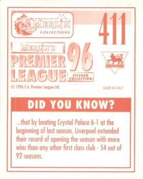 1995-96 Merlin's Premier League 96 #411 David Burrows Back