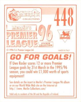 1995-96 Merlin's Premier League 96 #448 Uwe Rosler Back