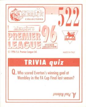1995-96 Merlin's Premier League 96 #522 Dave Lee Back