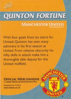 2000 Futera / Nestle Milo Manchester United FC #NNO Quinton Fortune Back