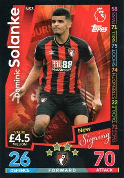 2018-19 Topps Match Attax Premier League Extra - New Signings #NS3 Dominic Solanke Front
