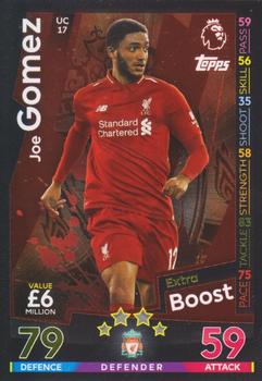 2018-19 Topps Match Attax Premier League Extra - Extra Boost #UC17 Joe Gomez Front