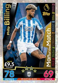 2018-19 Topps Match Attax Premier League Extra - Man of the Match #MA20 Philip Billing Front