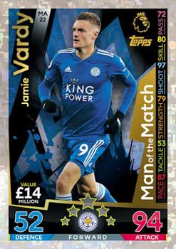 2018-19 Topps Match Attax Premier League Extra - Man of the Match #MA22 Jamie Vardy Front