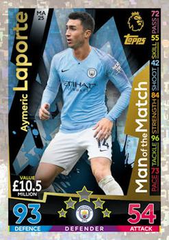 2018-19 Topps Match Attax Premier League Extra - Man of the Match #MA25 Aymeric Laporte Front