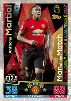 2018-19 Topps Match Attax Premier League Extra - Man of the Match #MA28 Anthony Martial Front