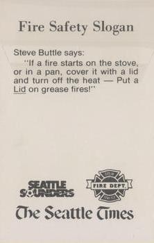 1980 Seattle Sounders Fire Safety #NNO Steve Buttle Back