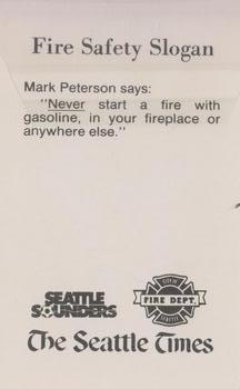 1980 Seattle Times/City of Seattle Fire Department Seattle Sounders #NNO Mark Peterson Back