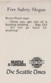 1980 Seattle Times/City of Seattle Fire Department Seattle Sounders #NNO Bruce Rioch Back