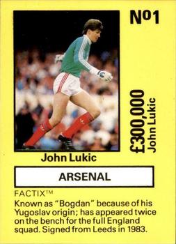 1987 Boss Leisure - Emlyn Hughes' Team Tactix #1 John Lukic Front