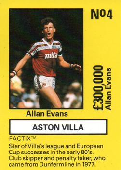 1987 Boss Leisure - Emlyn Hughes' Team Tactix #4 Allan Evans Front