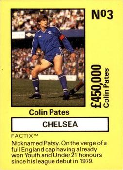 1987 Boss Leisure - Emlyn Hughes' Team Tactix #3 Colin Pates Front