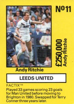 1987 Boss Leisure - Emlyn Hughes' Team Tactix #11 Andy Ritchie Front