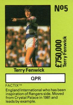 1987 Boss Leisure - Emlyn Hughes' Team Tactix #5 Terry Fenwick Front
