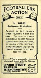 1934 Gallaher Footballers in Action #2 Harry Hibbs Back