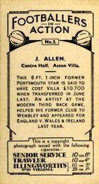 1934 Gallaher Footballers in Action #3 Jimmy Allen Back