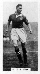1934 Gallaher Footballers in Action #3 Jimmy Allen Front