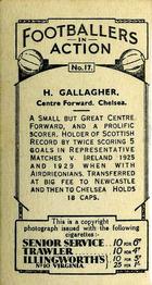 1934 Gallaher Footballers in Action #17 Hughie Gallacher Back