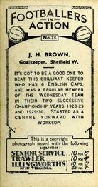 1934 Gallaher Footballers in Action #23 Jack Brown Back