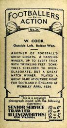 1934 Gallaher Footballers in Action #24 Willie Cook Back