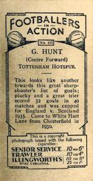 1934 Gallaher Footballers in Action #40 George Hunt Back