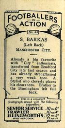 1934 Gallaher Footballers in Action #43 Sam Barkas Back