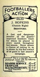 1934 Gallaher Footballers in Action #47 Idris Hopkins Back