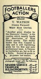 1934 Gallaher Footballers in Action #54 Vic Watson Back