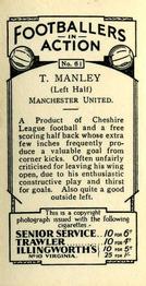1934 Gallaher Footballers in Action #61 Tommy Manley Back