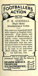 1934 Gallaher Footballers in Action #70 Roy Goodall Back