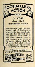 1934 Gallaher Footballers in Action #71 George Vose Back