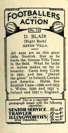 1934 Gallaher Footballers in Action #72 Danny Blair Back
