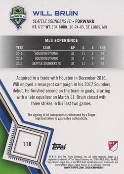 2018 Topps MLS - Non-Autographed Certified Autographs #110 Will Bruin Back