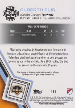 2018 Topps MLS - Non-Autographed Certified Autographs #165 Alberth Elis Back