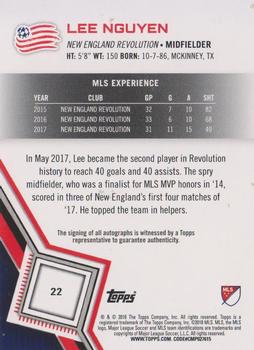 2018 Topps MLS - Non-Autographed Certified Autographs #22 Lee Nguyen Back