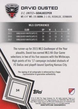 2018 Topps MLS - Non-Autographed Certified Autographs #34 David Ousted Back