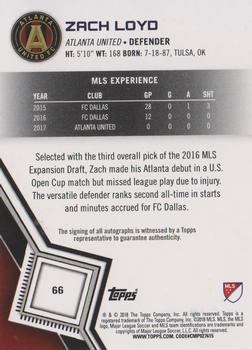 2018 Topps MLS - Non-Autographed Certified Autographs #66 Zach Loyd Back