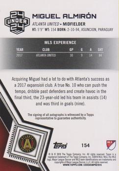 2018 Topps MLS - Non-Autographed Certified Autographs #154 Miguel Almirón Back