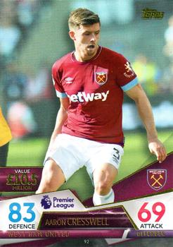 2018 Topps Match Attax Ultimate #92 Aaron Cresswell Front