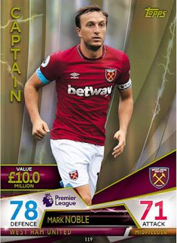 2018 Topps Match Attax Ultimate - Captains #119 Mark Noble Front