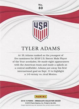 2018-19 Panini Immaculate Collection - Sapphire #80 Tyler Adams Back