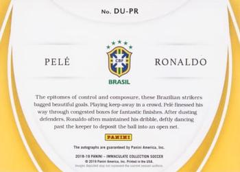 2018-19 Panini Immaculate Collection - Dual Autographs Gold #DU-PR Pele / Ronaldo Back