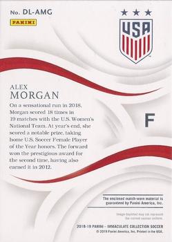 2018-19 Panini Immaculate Collection - Dual Laundry Tags #DL-AMG Alex Morgan Back