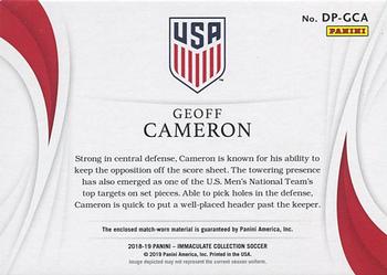 2018-19 Panini Immaculate Collection - Dual Patches #DP-GCA Geoff Cameron Back
