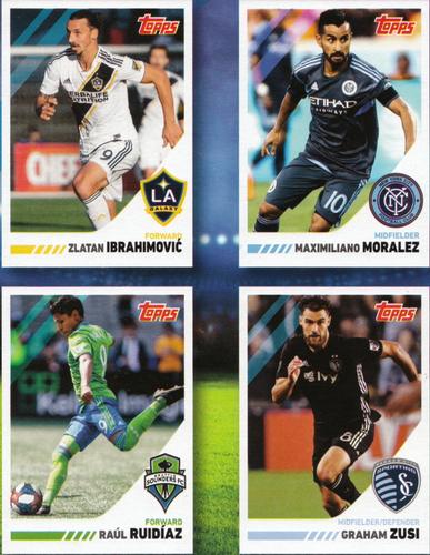 2019 Topps Post Cereal MLS - Panels #NNO Zlatan Ibrahimovic / Maxi Moralez / Raul Ruidiaz / Graham Zusi Front