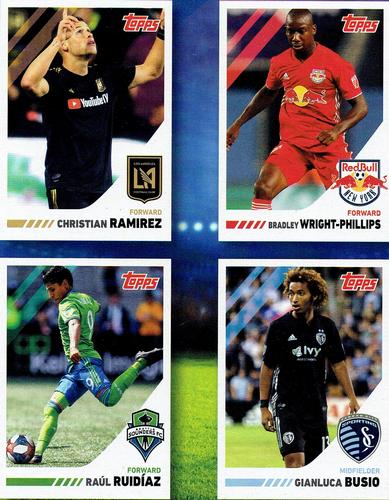 2019 Topps Post Cereal MLS - Panels #NNO Christian Ramirez / Bradley Wright-Phillips / Raul Ruidiaz / Gianluca Busio Front
