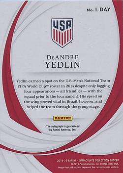 2018-19 Panini Immaculate Collection - Ink #I-DAY DeAndre Yedlin Back
