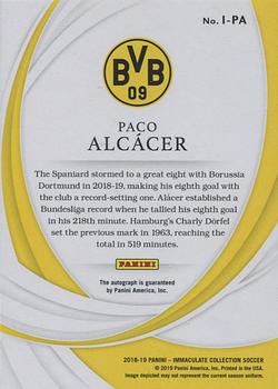 2018-19 Panini Immaculate Collection - Ink #I-PA Paco Alcacer Back