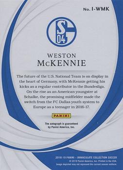 2018-19 Panini Immaculate Collection - Ink #I-WMK Weston McKennie Back